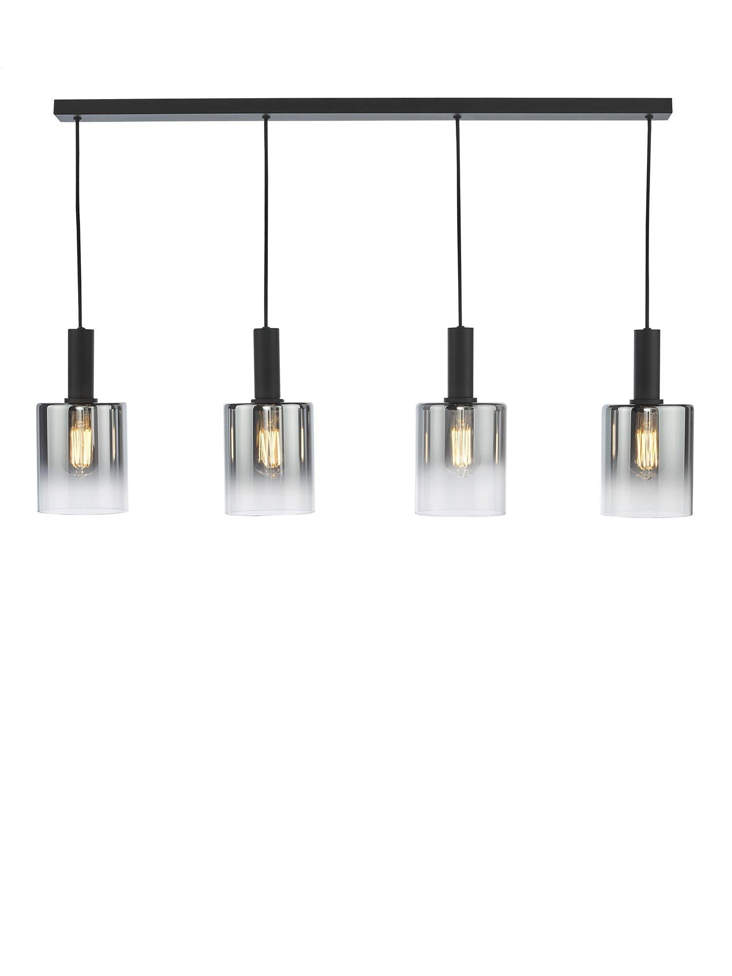 Där Savannah bar ceiling light black smoked glass shades - British product