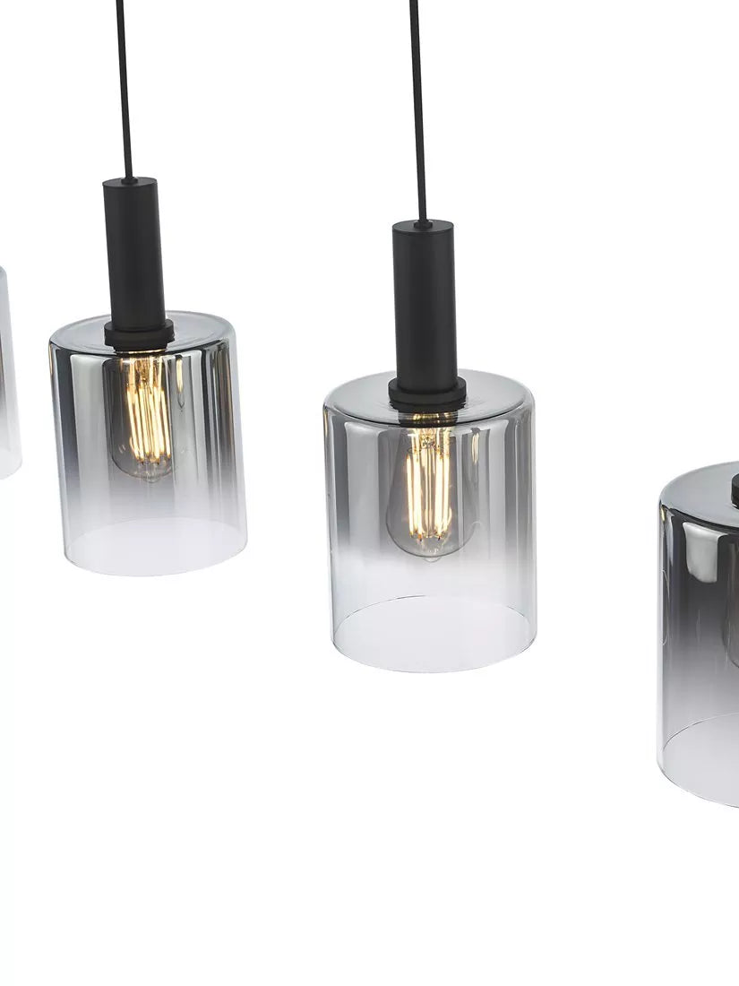 Där Savannah bar ceiling light black smoked glass shades - British product