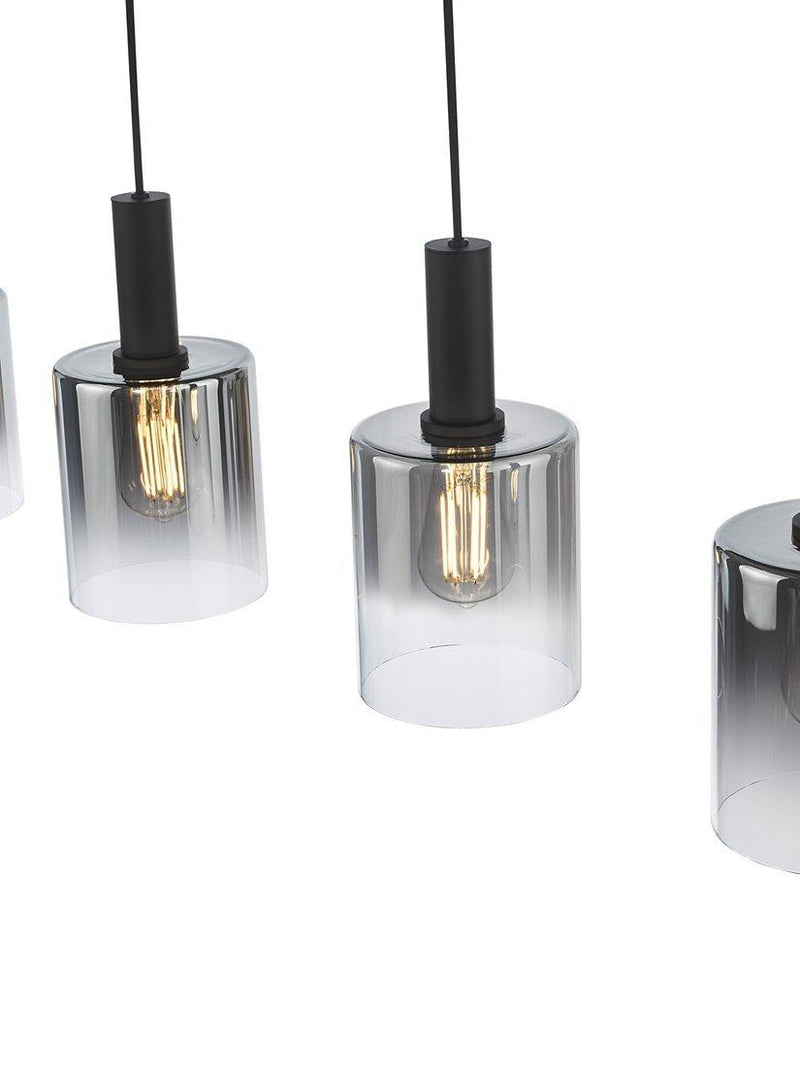 Där Savannah bar ceiling light black smoked glass shades - British product