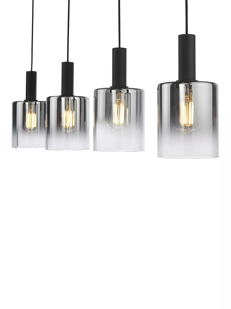 Där Savannah bar ceiling light black smoked glass shades - British product