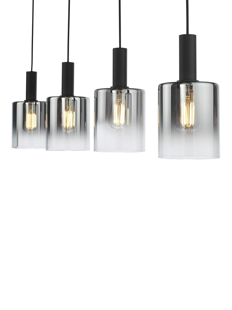 Där Savannah bar ceiling light black smoked glass shades - British product