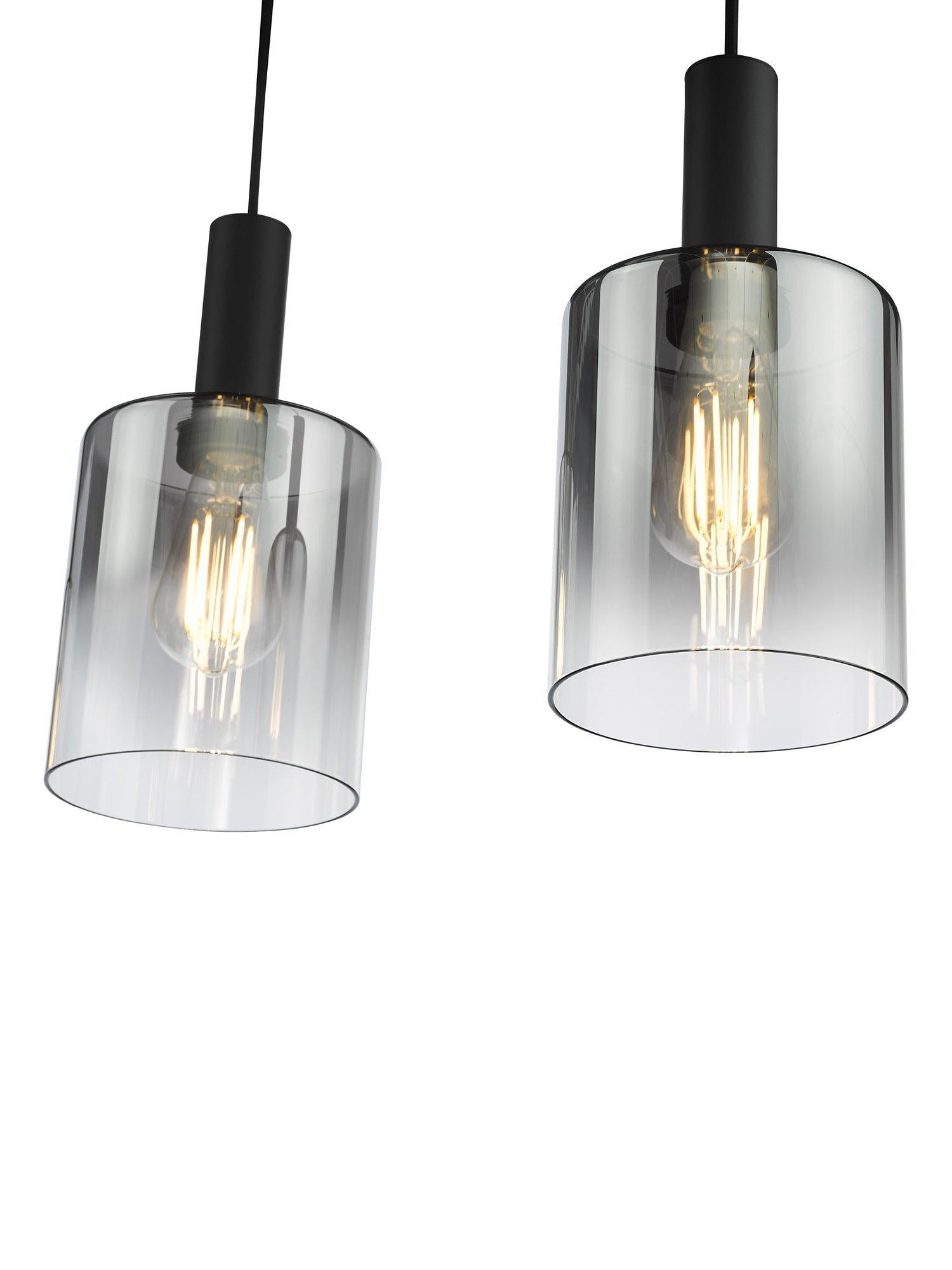 Där Savannah bar ceiling light black smoked glass shades - British product