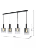 Där Savannah bar ceiling light black smoked glass shades - British product