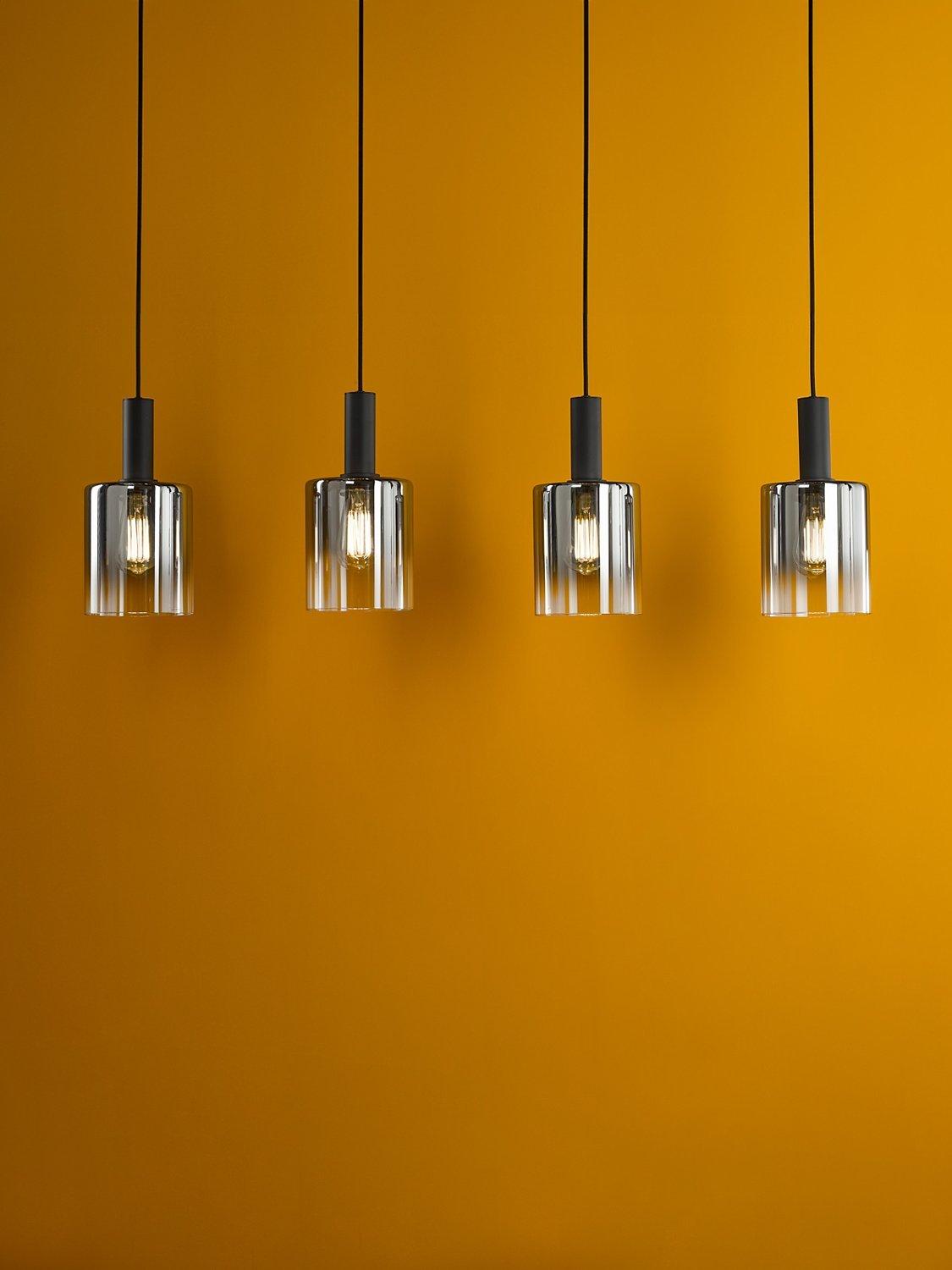 Där Savannah bar ceiling light black smoked glass shades - British product