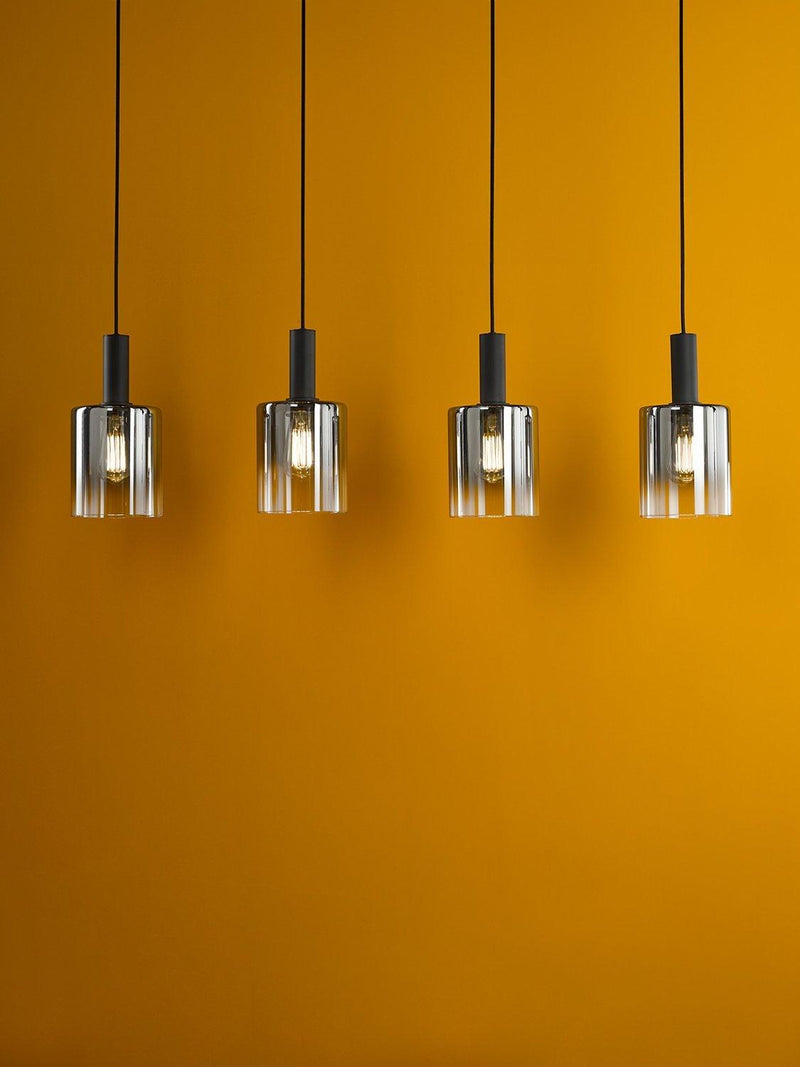 Där Savannah bar ceiling light black smoked glass shades - British product