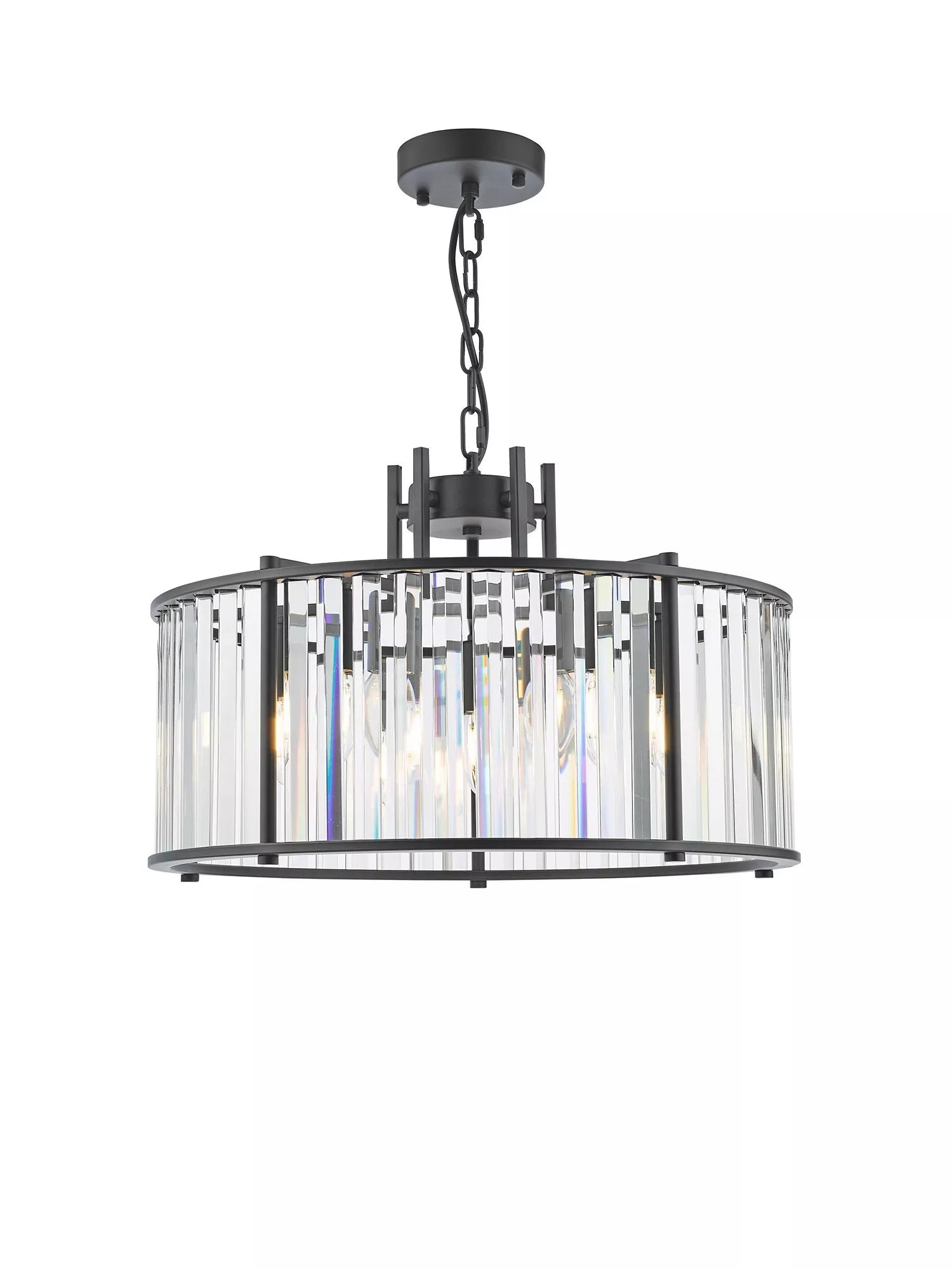 Där Kiran glass 5-arm pendant ceiling light, UK version