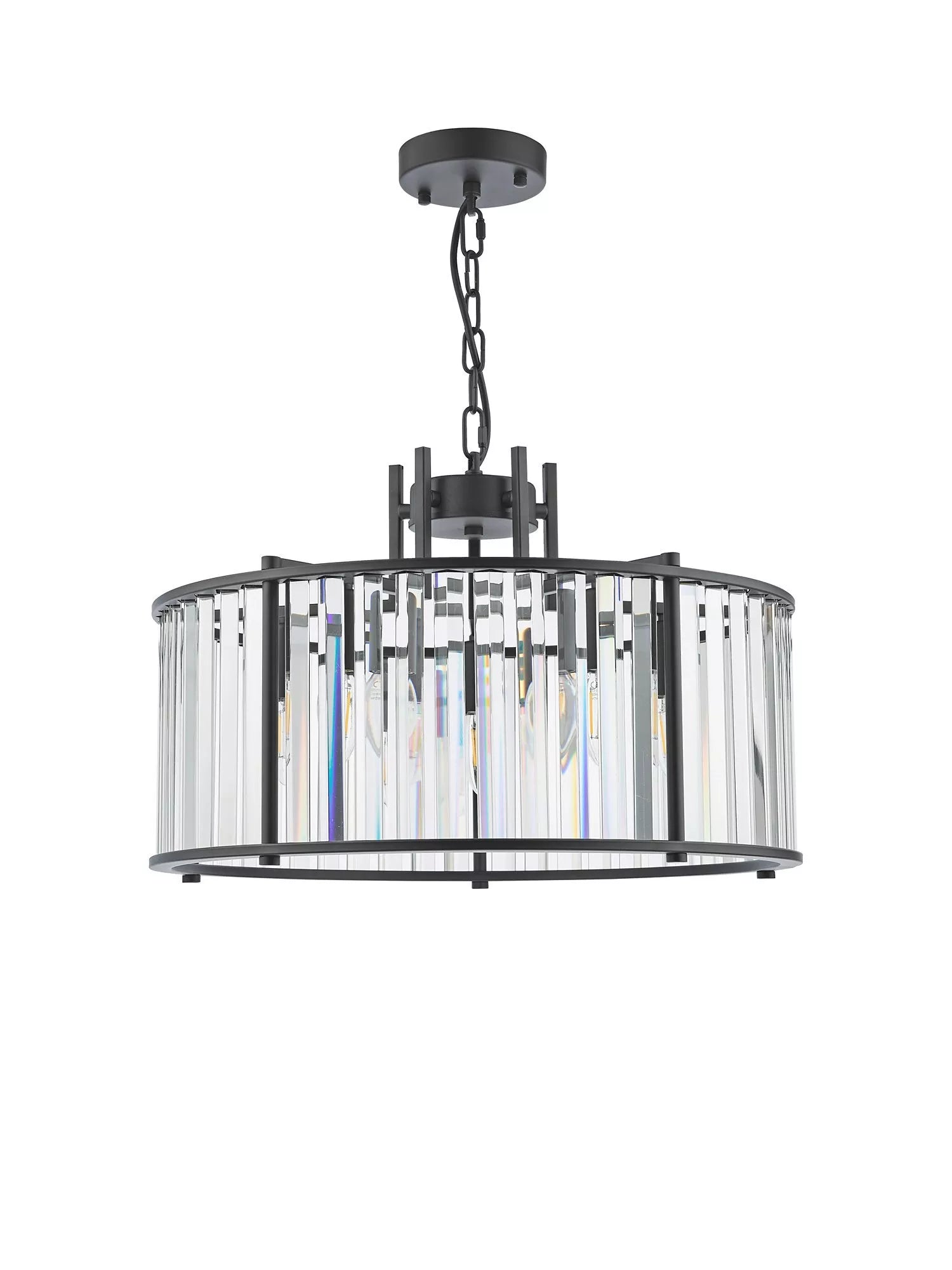 Där Kiran glass 5-arm pendant ceiling light, UK version