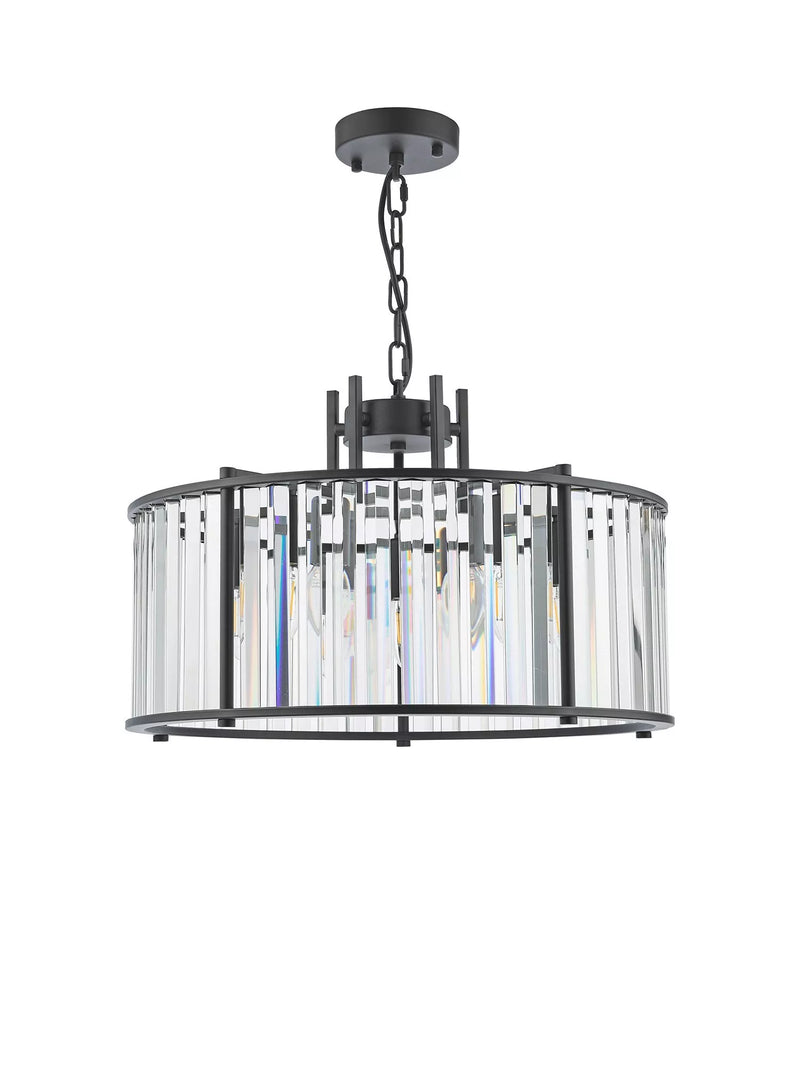 Där Kiran glass 5-arm pendant ceiling light, UK version