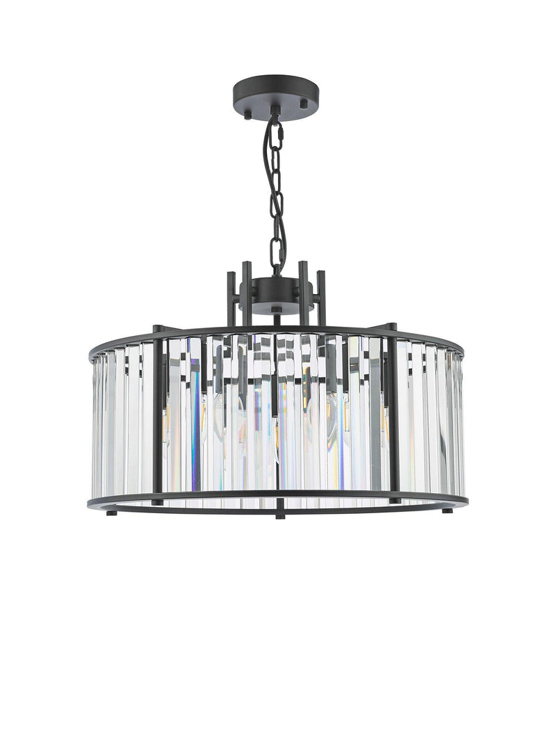 Där Kiran glass 5-arm pendant ceiling light, UK version