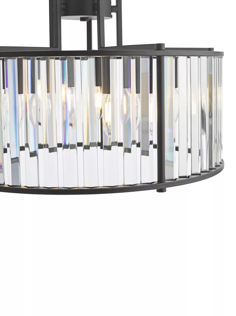 Där Kiran glass 5-arm pendant ceiling light, UK version