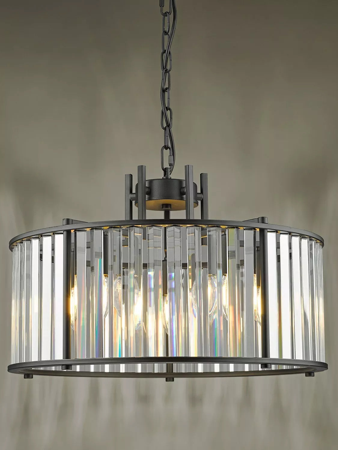 Där Kiran glass 5-arm pendant ceiling light, UK version