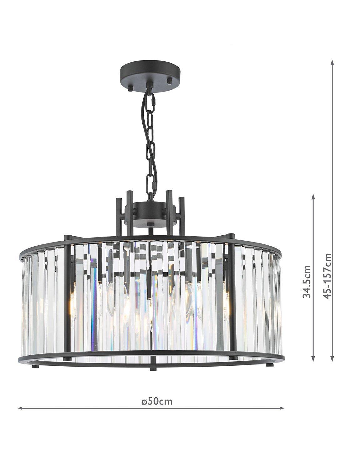 Där Kiran glass 5-arm pendant ceiling light, UK version