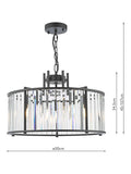 Där Kiran glass 5-arm pendant ceiling light, UK version
