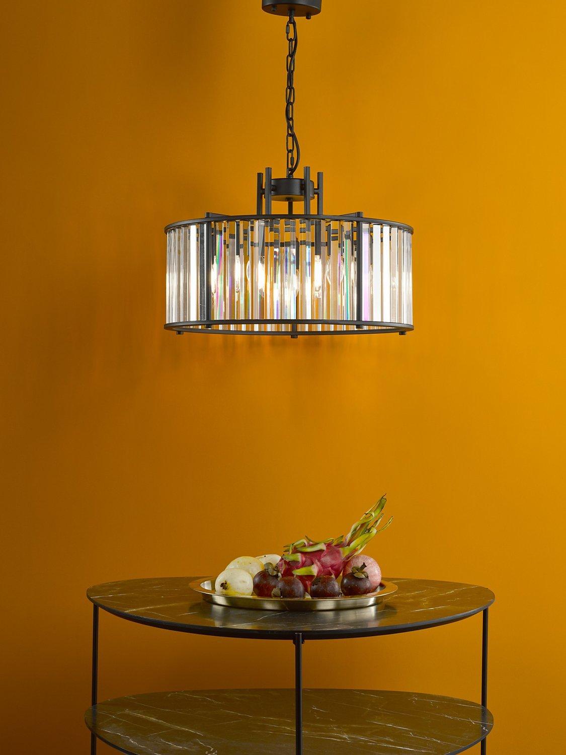 Där Kiran glass 5-arm pendant ceiling light, UK version