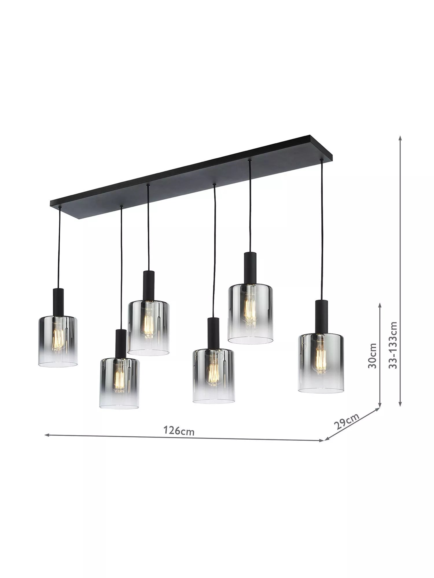 Där Savannah ceiling light black smoked glass - British product