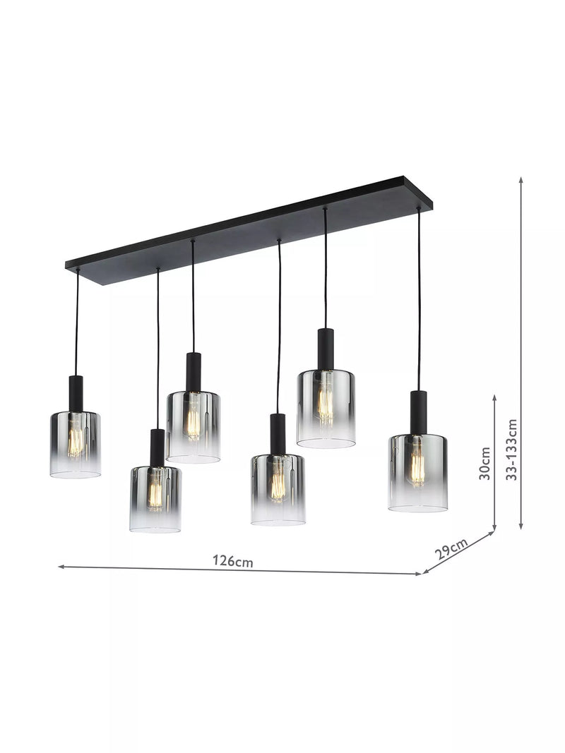 Där Savannah ceiling light black smoked glass - British product