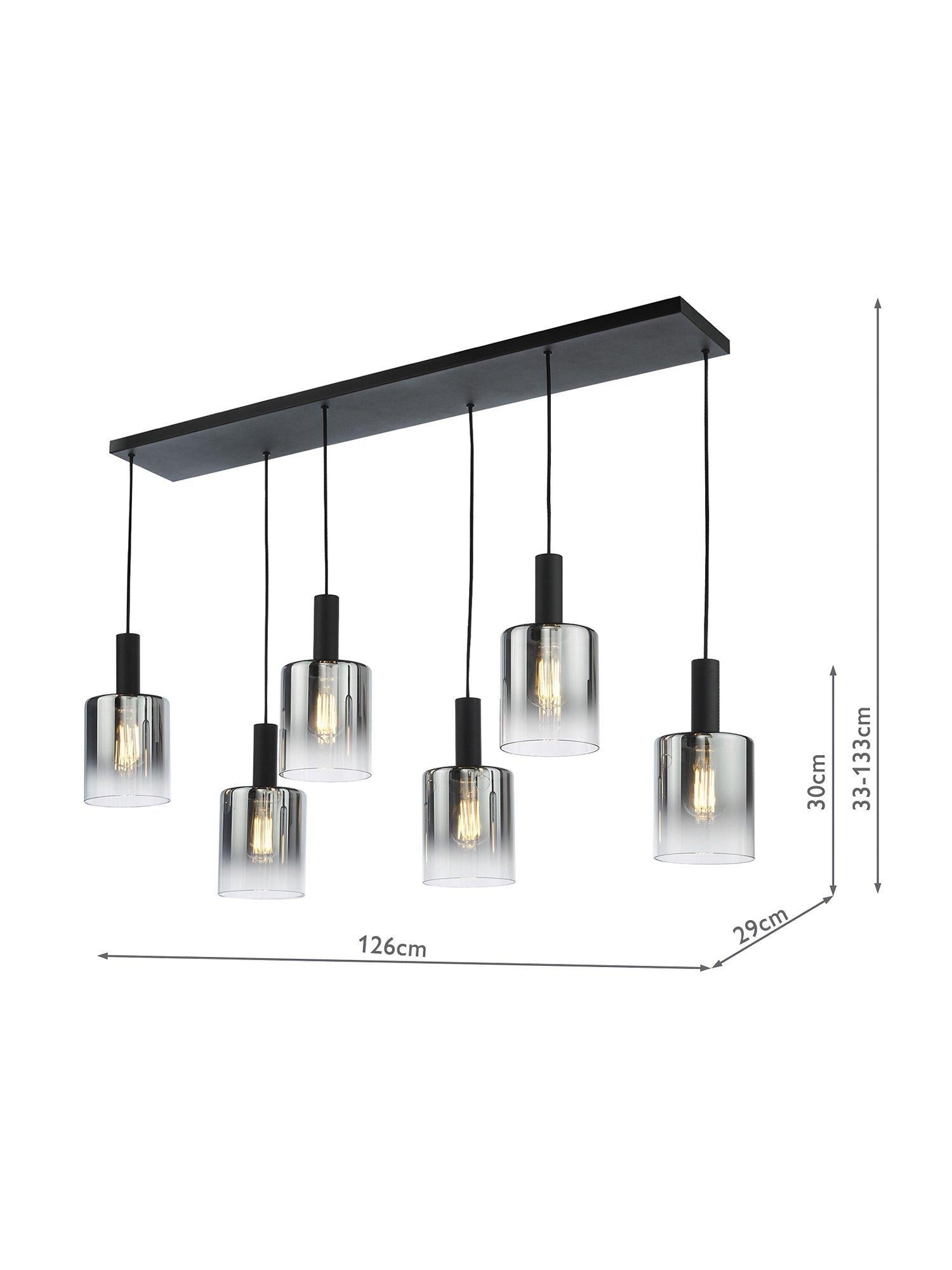 Där Savannah ceiling light black smoked glass - British product