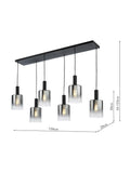 Där Savannah ceiling light black smoked glass - British product