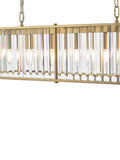 Där Kiran 7-arm black bar ceiling light with faceted glass, imported from the UK