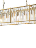 Där Kiran 7-arm black bar ceiling light with faceted glass, imported from the UK