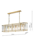 Där Kiran 7-arm black bar ceiling light with faceted glass, imported from the UK