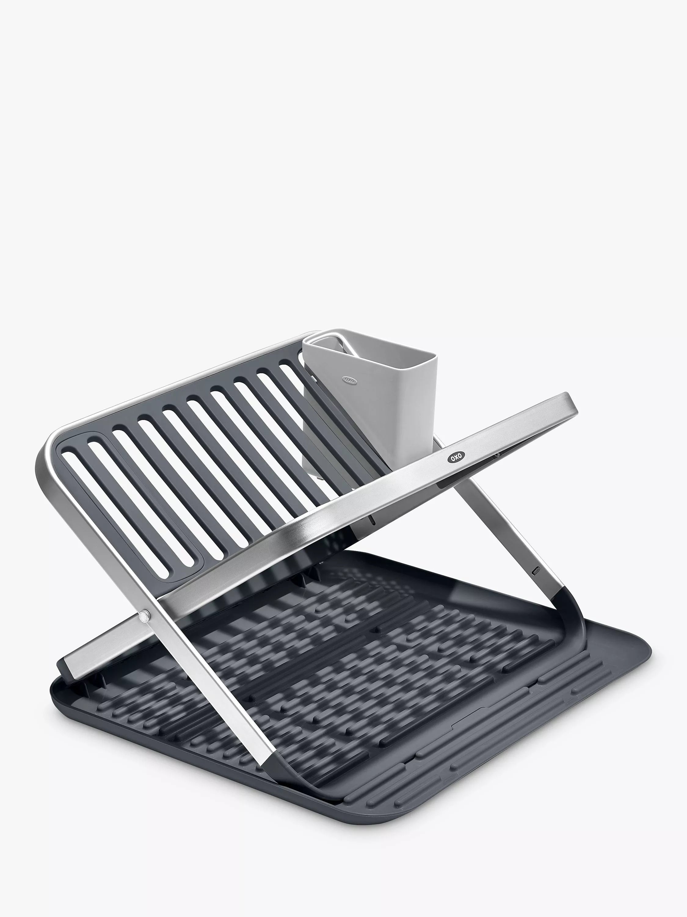 OXO Aluminium Fold Flat Dish Rack, imported from the UK
