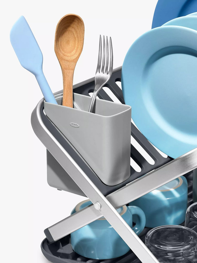 OXO Aluminium Fold Flat Dish Rack, imported from the UK