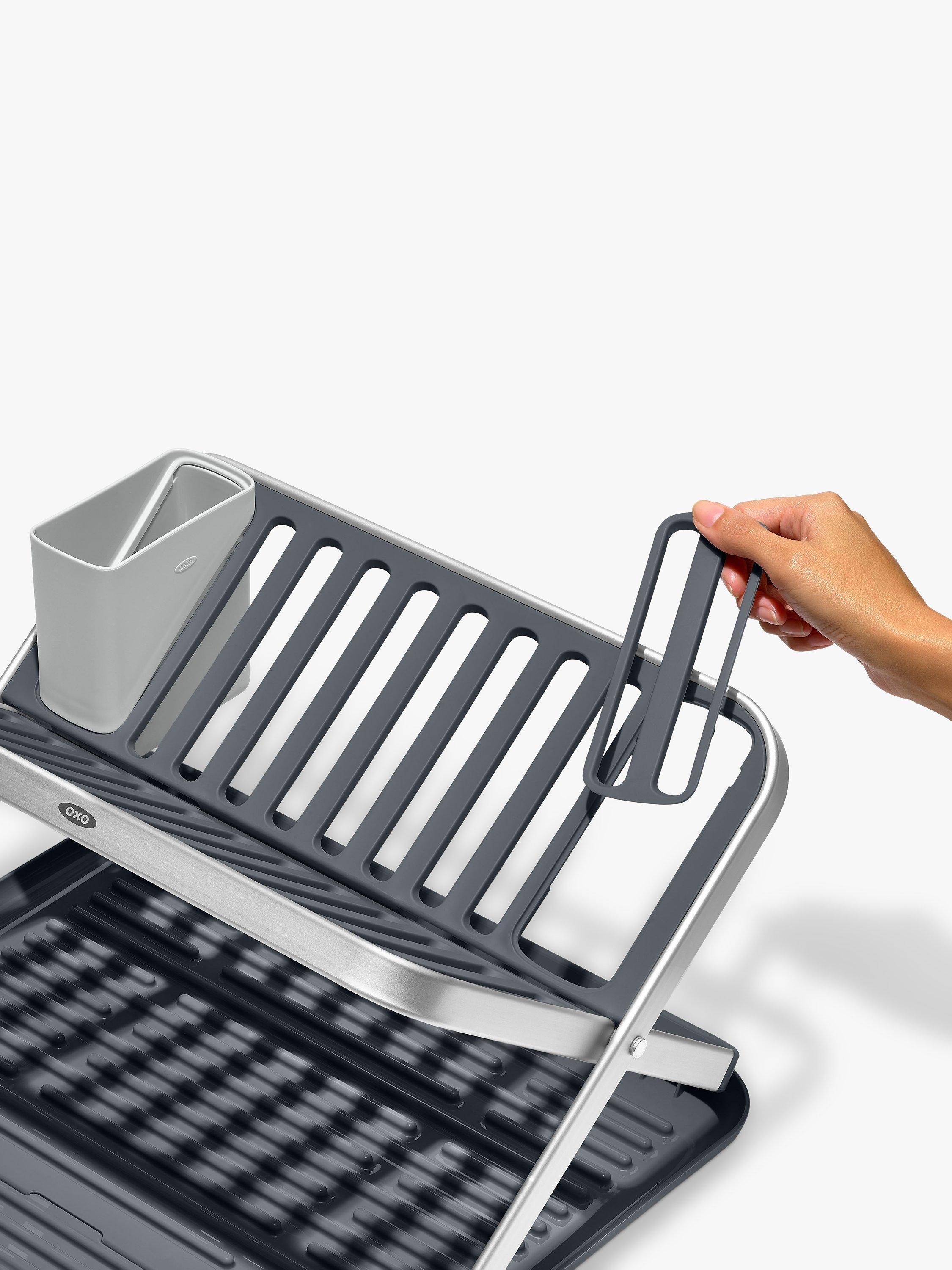 OXO Aluminium Fold Flat Dish Rack, imported from the UK
