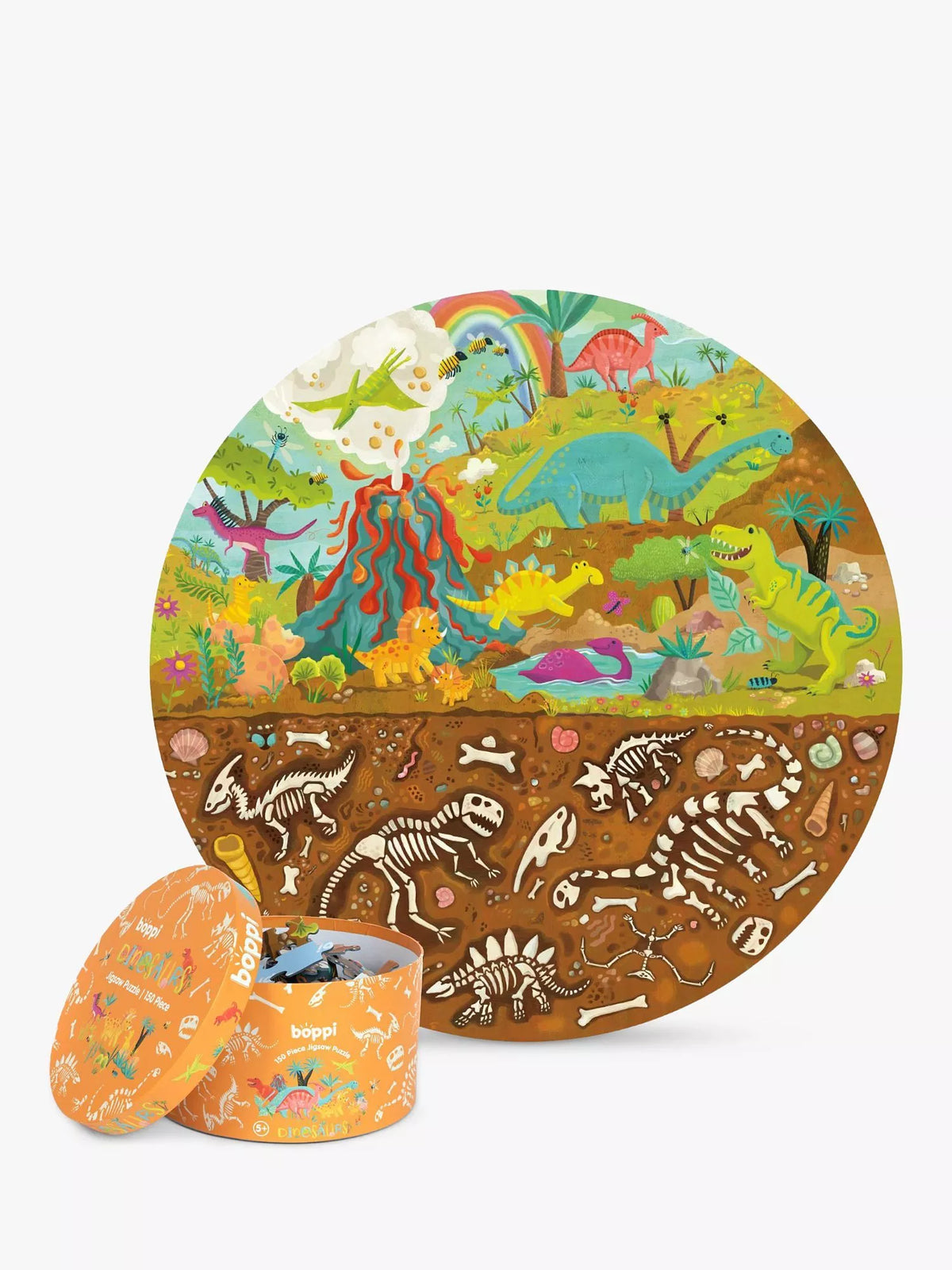 boppi dinosaur round puzzle 150 pieces - British product