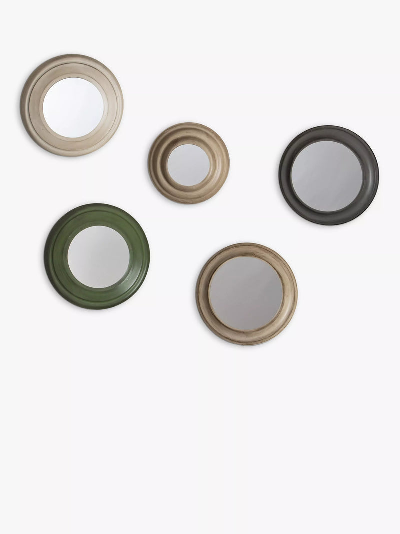 Gallery Direct 5 round metal wall mirrors (British brand)