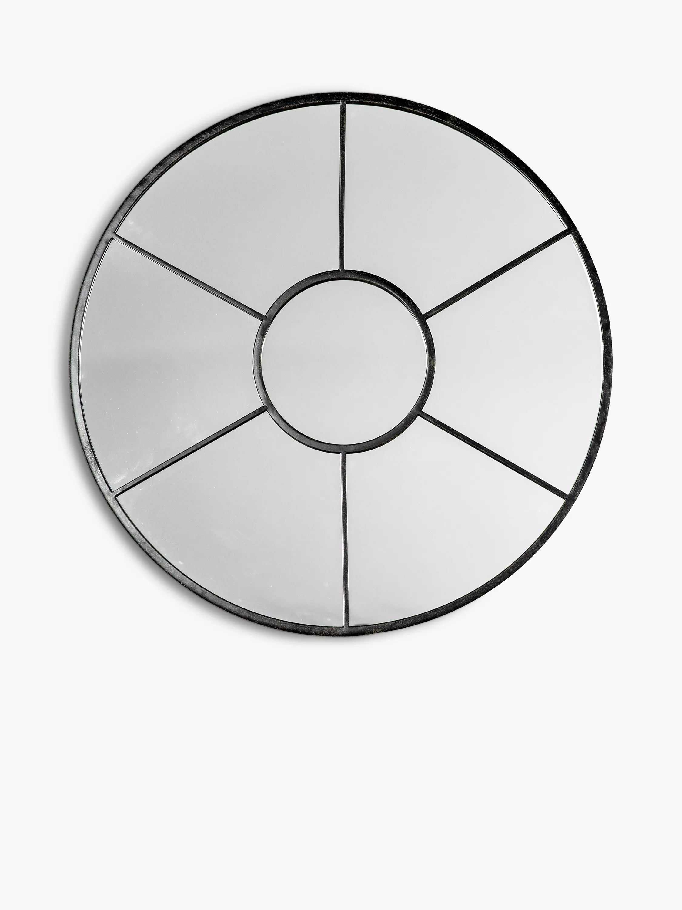Gallery Direct round metal frame window wall mirror 60cm, UK version