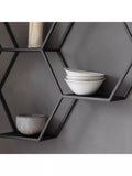 Gallery Direct honeycomb wall shelving unit black 70x68cm - British product