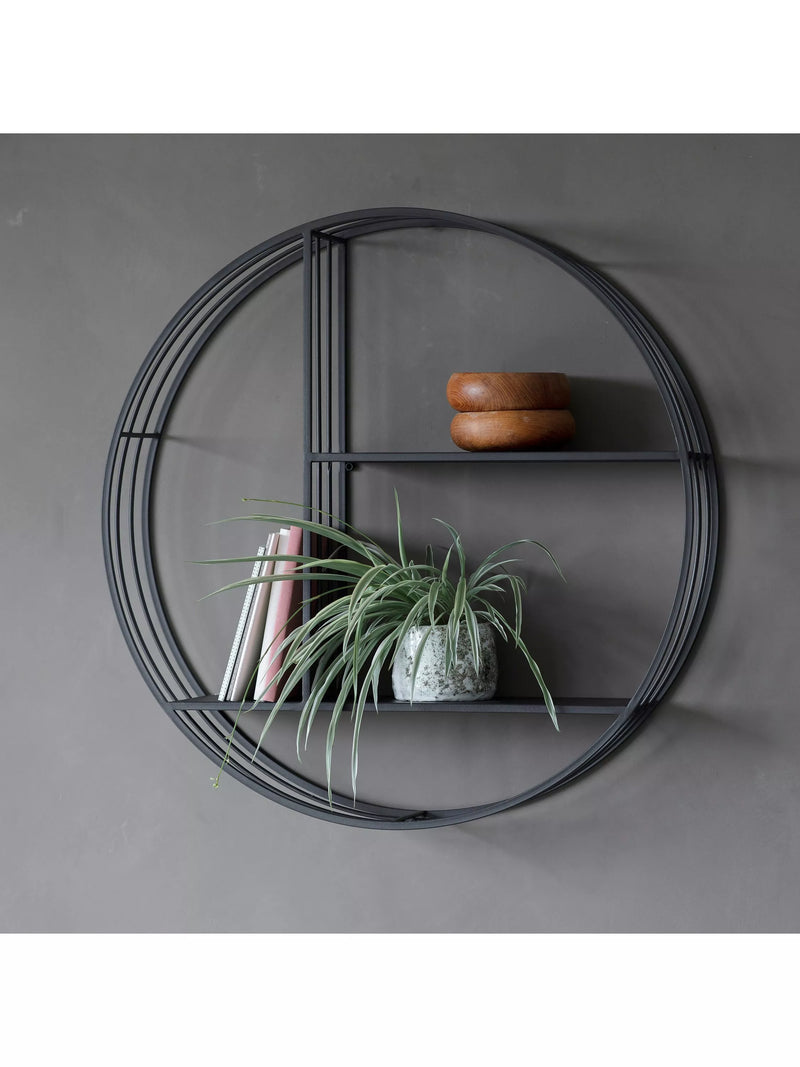 Gallery Direct round wall shelf black 74cm - British product