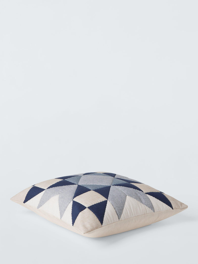 John Lewis navy quilted star cushion 50cm, imported from the UK