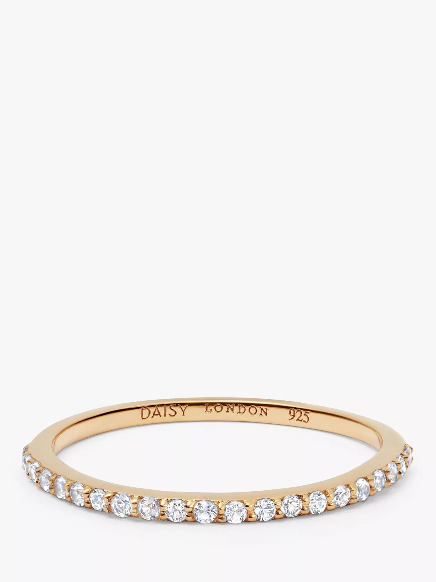 Daisy London Topaz Eternity Ring gold plated sterling silver (British brand)