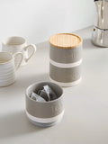 John Lewis grey stoneware caddy stack for tea coffee sugar (British brand)