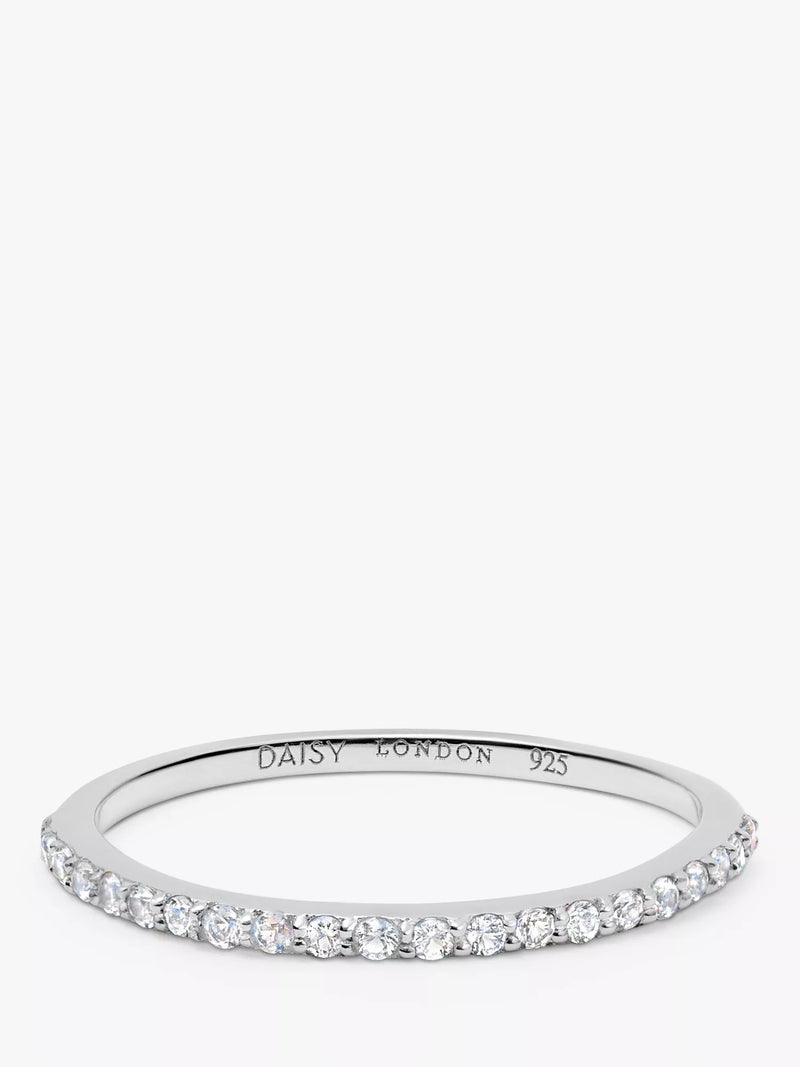 Daisy London Topaz Half Eternity Ring Silver