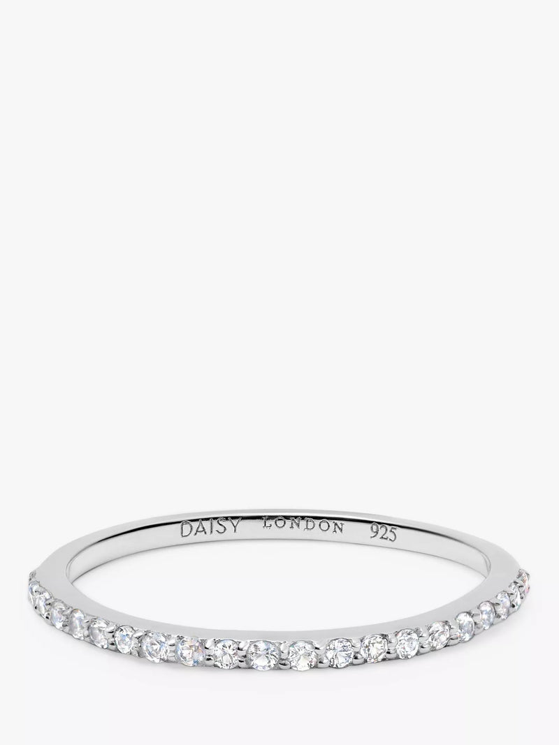 Daisy London Topaz Half Eternity Ring Silver