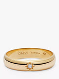 Daisy London topaz engraved star band ring gold - British product