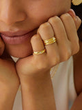 Daisy London topaz engraved star band ring gold - British product