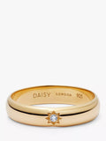 Daisy London Topaz Engraved Star Band Ring, Gold