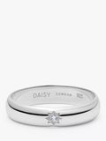 Daisy London Topaz Engraved Star Band Ring Silver