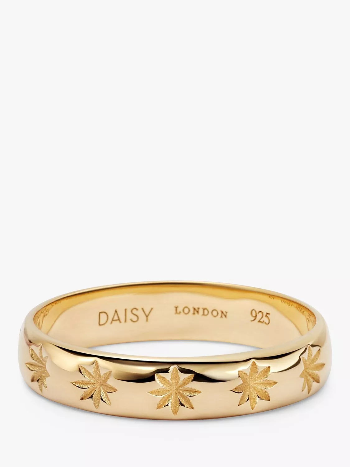 Daisy London Star Engraved Band Ring, Gold, P