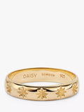 Daisy London Star Engraved Band Ring, Gold, P