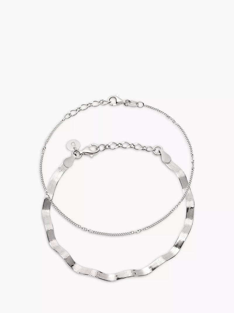 Daisy London Forever Wavy chain bracelet set pack of 2 - British product