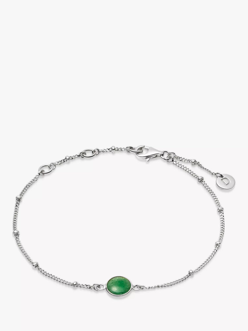 Daisy London aventurine bobble chain bracelet 16cm, imported from the UK