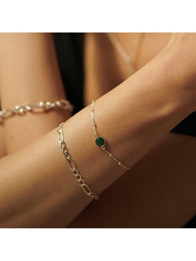 Daisy London aventurine bobble chain bracelet 16cm, imported from the UK