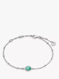 Daisy London Gemstone Bobble Chain Bracelet, Silver/Aventurine