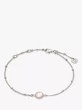 Daisy London Gemstone Bobble Chain Bracelet, Silver/Aventurine