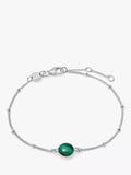 Daisy London Gemstone Bobble Chain Bracelet, Silver/Aventurine